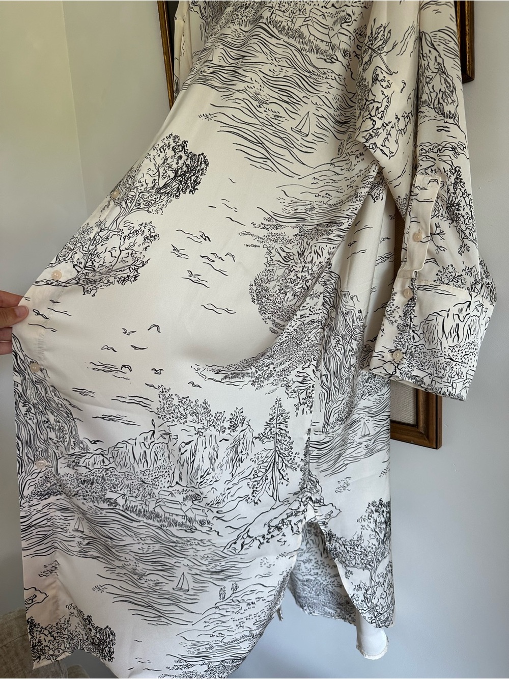 H&M Scenic Print Long Shirt/Dress - Stunning! XL - Picture 8 of 13